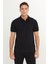 %100 Pamuk Regular Fit Normal Kesim Siyah Polo Yaka Tişört 2