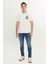 %100 Pamuk Regular Fit Normal Kesim Bisiklet Yaka Baskılı Ekru Tişört 3