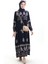 Viskon Kumaş Desenli Elbise 4078-03 Lacivert 2