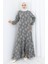 Kolu Lastikli Desenli Elbise 2056-03 Antrasit 1