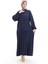 Hakim Yaka Yarım Düğmeli Elbise 0090-03 Koyu Lacivert 1