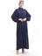 Hakim Yaka Yarım Düğmeli Elbise 0090-03 Koyu Lacivert 3