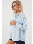 3900 Oversize Uzun Basic Gömlek - C.mavi 4