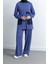 Cep Detaylı Ceketli Pantolonlu Takım- Mavi 3