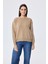 Cleo Düz Örgü Kadın Mevsimlik Triko Kazak - Kamel 2