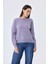 Cleo Düz Örgü Kadın Mevsimlik Triko Kazak - Lila 2