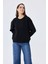 Cleo Düz Örgü Kadın Mevsimlik Triko Kazak - Siyah 4