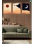 Boho Duvar Sanatı 3'lü Set, Çerçeve Görünümlü Modern Mdf Tablo 1