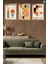 Bauhaus Sanatı 3'lü Set, Çerçeve Görünümlü Modern Mdf Tablo 1