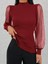 Munn Collection Kadınkolu Tül Detaylı Yarım Balıkçı Kaşkorse Bluz 4