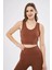 Munn Collection Fitilli Baskılı Crop - Kahve 1
