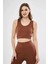 Munn Collection Fitilli Baskılı Crop - Kahve 3
