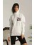 Munn Collection Unisex Kapşonlu Baskılı Sweetshirt - Beyaz 4