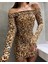 Munn Collection Kadın Madonna Mendil Yaka Leopar Desen Mini Elbise 2