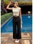 Munn Collection Kadın Beli Zincir Detay Ithal Krep Pantolon 5