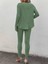 Munn Collection Kadın Uzun Kollu V Yakalı Bluz Alt Tayt Şardonlu Kaşkorse Ikili Takım 3