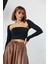 Munn Collection Kara Yaka Uzun Kollu Crop - Siyah 1