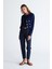Styleboom x Peraluna Kathy Blazer Çelik Örgü Crop Kruvaze Blazer Kadın Triko Ceket - Lacivert 2
