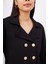 Styleboom x Peraluna Kathy Blazer Çelik Örgü Crop Kruvaze Blazer Kadın Triko Ceket - Siyah 4