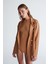Styleboom x Peraluna Katherıne Blazer Çelik Örgü Klasik Kesim Düğmeli Blazer Kadın Triko Ceket - Camel 3