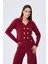 Styleboom x Peraluna Kathy Blazer Çelik Örgü Crop Kruvaze Blazer Kadın Triko Ceket - Bordo 2