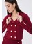 Styleboom x Peraluna Kathy Blazer Çelik Örgü Crop Kruvaze Blazer Kadın Triko Ceket - Bordo 5