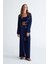 Styleboom x Peraluna Katherıne Blazer Çelik Örgü Klasik Kesim Düğmeli Blazer Kadın Triko Ceket - Lacivert 3