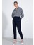 Munn Collection Lacivert Yüksek Bel Kumaş Pantolon 6650 1