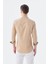 Bej Slim Fit Yaka Düğmeli Gömlek 4