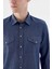 Lacivert Comfort Fit Cepli Çıtçıtlı Pamuk Kot Gömlek 3