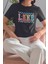 Lake Junkie Baskılıyaz Temalı Unisex Regular Fit Pamuklu Siyah Tişört 1