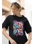 Coquette Summer Vibes Baskılı Yaz Temalı Unisex Regular Fit Pamuklu Siyah Tişört 1