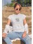 Tropikal Çiçekler Baskılıyaz Temalı Unisex Regular Fit Pamuklu Beyaz Tişört 1