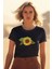 Ay Çiçeği Baskılı Siyah Unisex T-Shirt 1