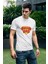 Super Dad Baskılı Babalar Günü Eğlenceli Hediyelik Beyaz Unisex T-Shirt 1