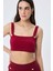 Styleboom x Peraluna Elızabeth Bralet Düğme Detaylı Askılı Kadın Triko Bralet - Bordo 3