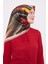 Turuncu Fırça Desen Trend Twill Eşarp 1