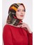 Turuncu Fırça Desen Trend Twill Eşarp 3