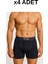 4 Adet Siyah Likralı Pamuklu Boxer 1