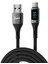 66W Dijital LED Ekranlı Örgülü Usb-A To USB Type-C Hızlı Şarj ve Data Kablosu 2 Metre 1