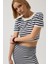 Çizgili Bisiklet Yaka Crop 5