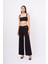 Styleboom x Peraluna Marlene Trouser Düğme Detaylı Rahat Kesim Kadın Triko Pantolon - Siyah 1