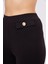 Styleboom x Peraluna Marlene Trouser Düğme Detaylı Rahat Kesim Kadın Triko Pantolon - Siyah 3