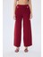Styleboom x Peraluna Marlene Trouser Düğme Detaylı Rahat Kesim Kadın Triko Pantolon - Bordo 4