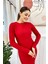 Kırmızı Sırt Dekolteli Elbise 3