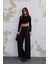 Munn Collection 220 gr Ni̇kol Yüksek Bel Arka Apolet Kemer Detayli Palazzo Pantolon 5