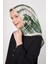 Yeşil Fırça Desen Trend Twill Eşarp 3