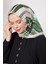 Yeşil Fırça Desen Trend Twill Eşarp 4