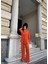 Munn Collection Kendinden Desenli Krınkıll Gömlek - Pantolon Tk - Orange 3