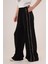 Boydan Çıtçıtlı Bel Lastikli Geniş Paça Siyah Eşofman 5